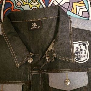 Red Ape denim sleeveless jacket